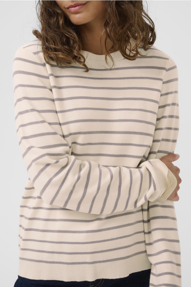 CUEBBA ANNEMETTE ON PULLOVER 50111975 107834 Whitecap Grey Stripe